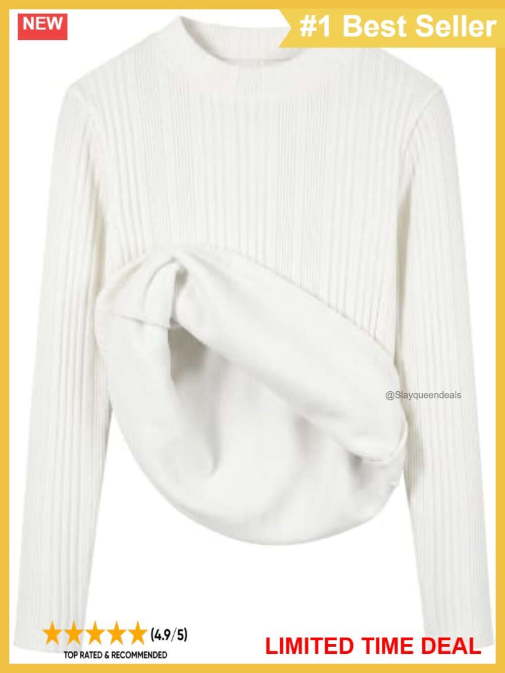 Fleece Lined Mock Neck Pullover Sweater Slim Fit Thermal